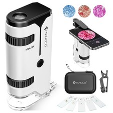 100x-250x Pocket Microscope for Kids Adults, Protable Handheld White