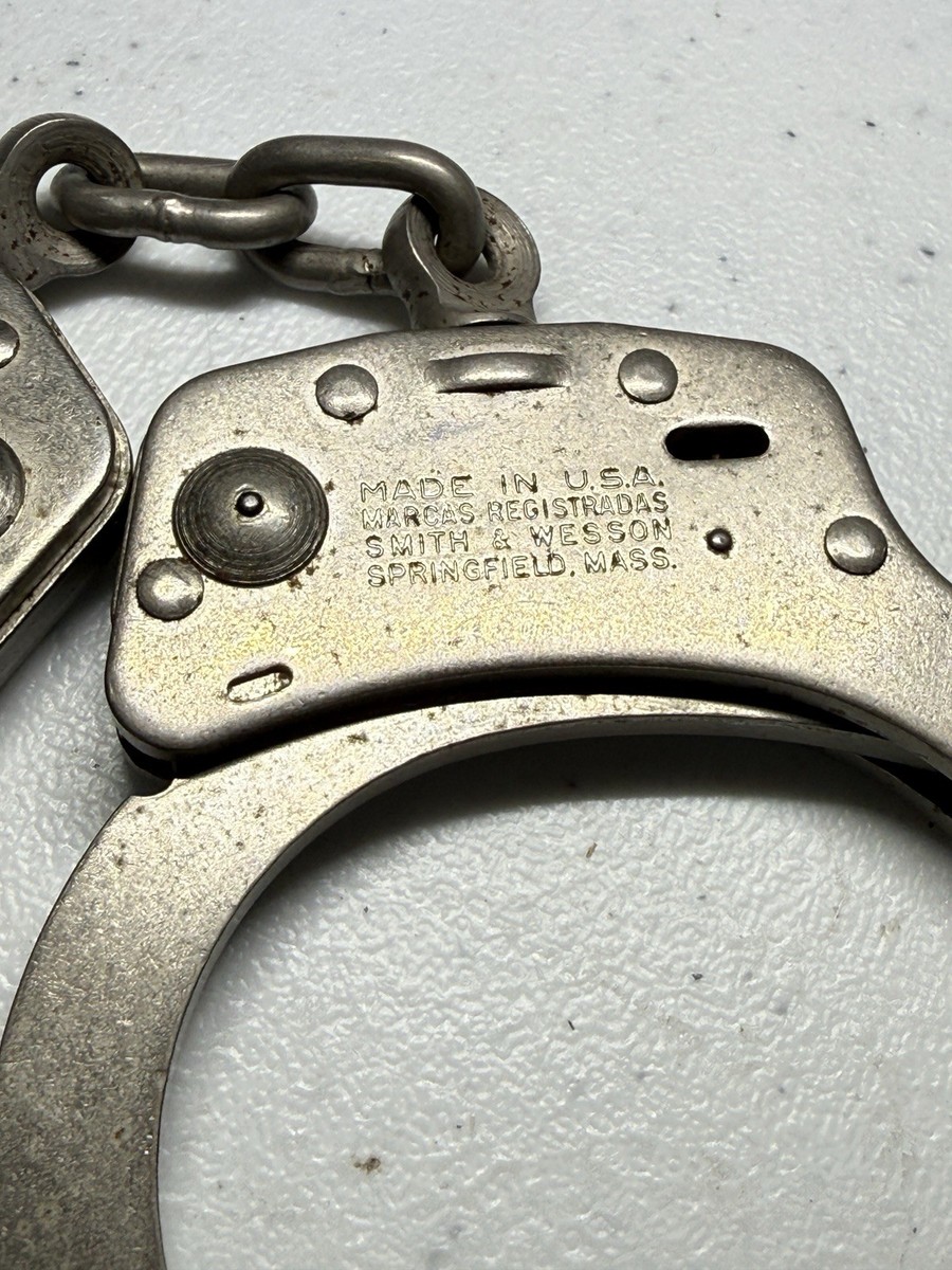 Vintage RARE Police Smith Wesson Handcuffs Springfield MA Tamper