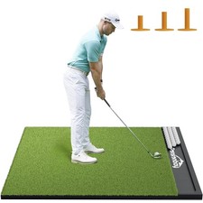 Golf Hitting Mat with Ball Tray 5 ft x 4 ft Indoor/Outdoor Practice Turf