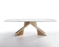 Moderner WeißEr Esstisch LuxuriöSe Marmorplatte Edler Holzgestell