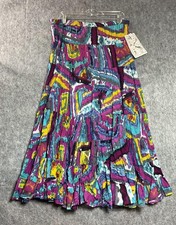 New Directions Skirt Women Plus 1X Multicolor Abstract Tiered Maxi Boho Festival