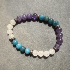 Multicolor Round Stone Beaded Stretch Bracele...