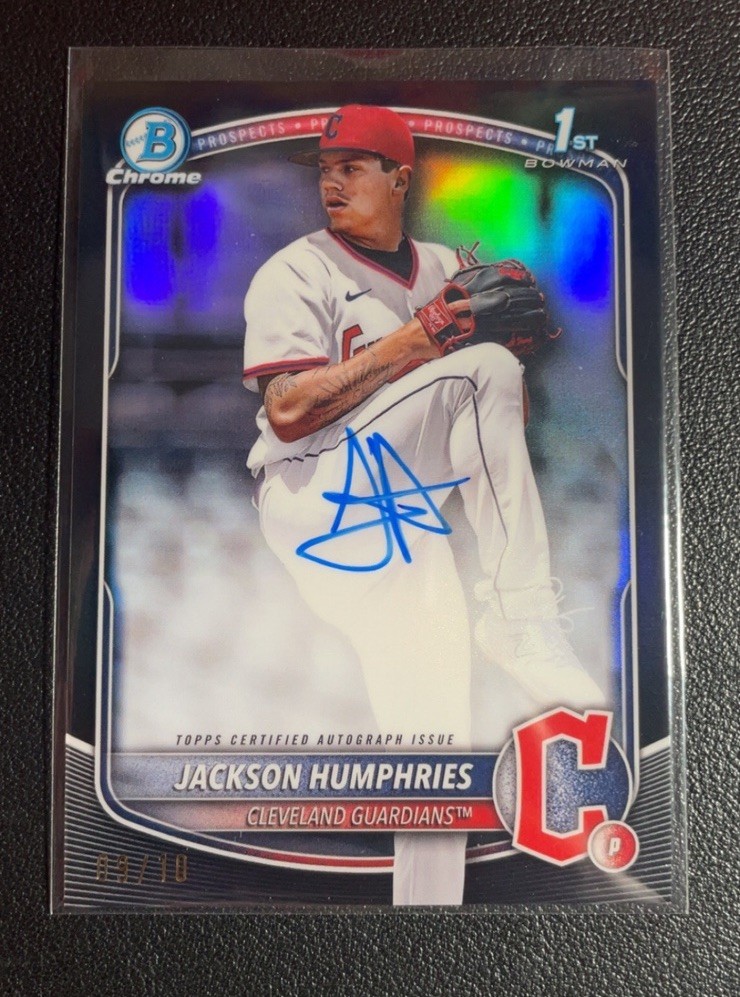 2025 1st Bowman Chrome True Black Refractor Jackson Humphries Auto 03/10 RC SSP
