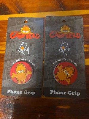 Lot of 2 Nickelodeon Garfield Phone Grips Comic Art Pop Style Pull To Grip NEW