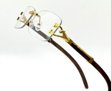 Gold Clear Lens Eyeglasses Sunglasses Square Small Sophisticated Style Hip Hop