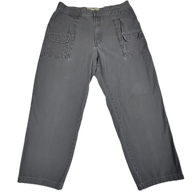 CABELA'S 7-Pocket Hiker Pants Mens 38 X 28 Grey Legendary Cotton Camping Outdoor