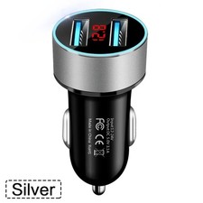 3.1A Dual USB Car Charger -2 Port LCD Voltmeter, 12-24V Cigarette Lighter Socket