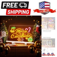 Led Drawing Board, Led Note Board with Color Marker, 12"x8"Acrylic Dry Erase ...