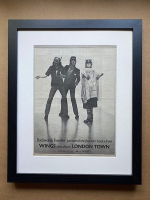 WINGS LONDON TOWN (B)(FRAMED) POSTER SIZED original music press advert from 1978