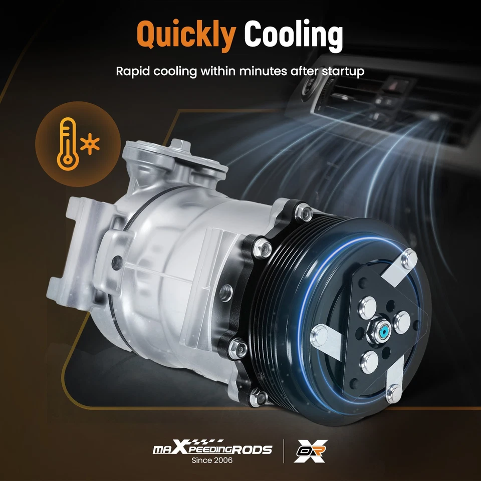 Compresor de aire acondicionado con embrague para Chevrolet K1500 K2500 K3500 Tahoe GMC C1500 C2500 Foto 2 de 4