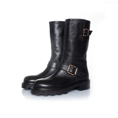 Jimmy Choo Biker 2 Lederstiefel Weiblich Schwarz 37 - Bild 1 von 4