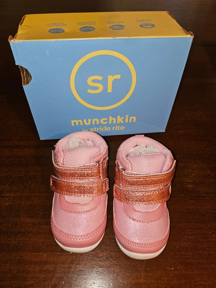 Zapato Stride Rite Babu Niña Bennett Primer Caminante Rosa Talla 4M Nuevo en caja Foto 3 de 4