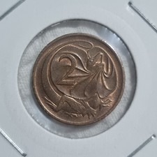 1980 Uncirculated Two Cent Coin in 2X2 holder