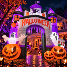 12FT Halloween Inflatable Haunted Castle Archway for Yard