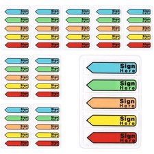 1000 Pcs Sign Here Sticky Tabs, Multicolor Sign Date Flags Signature Tabs wit...