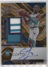 2021 Spectra Rookie Jersey FOTL Gold Wave Prizm 1/3 Scottie Lewis #198 Auto 15r3