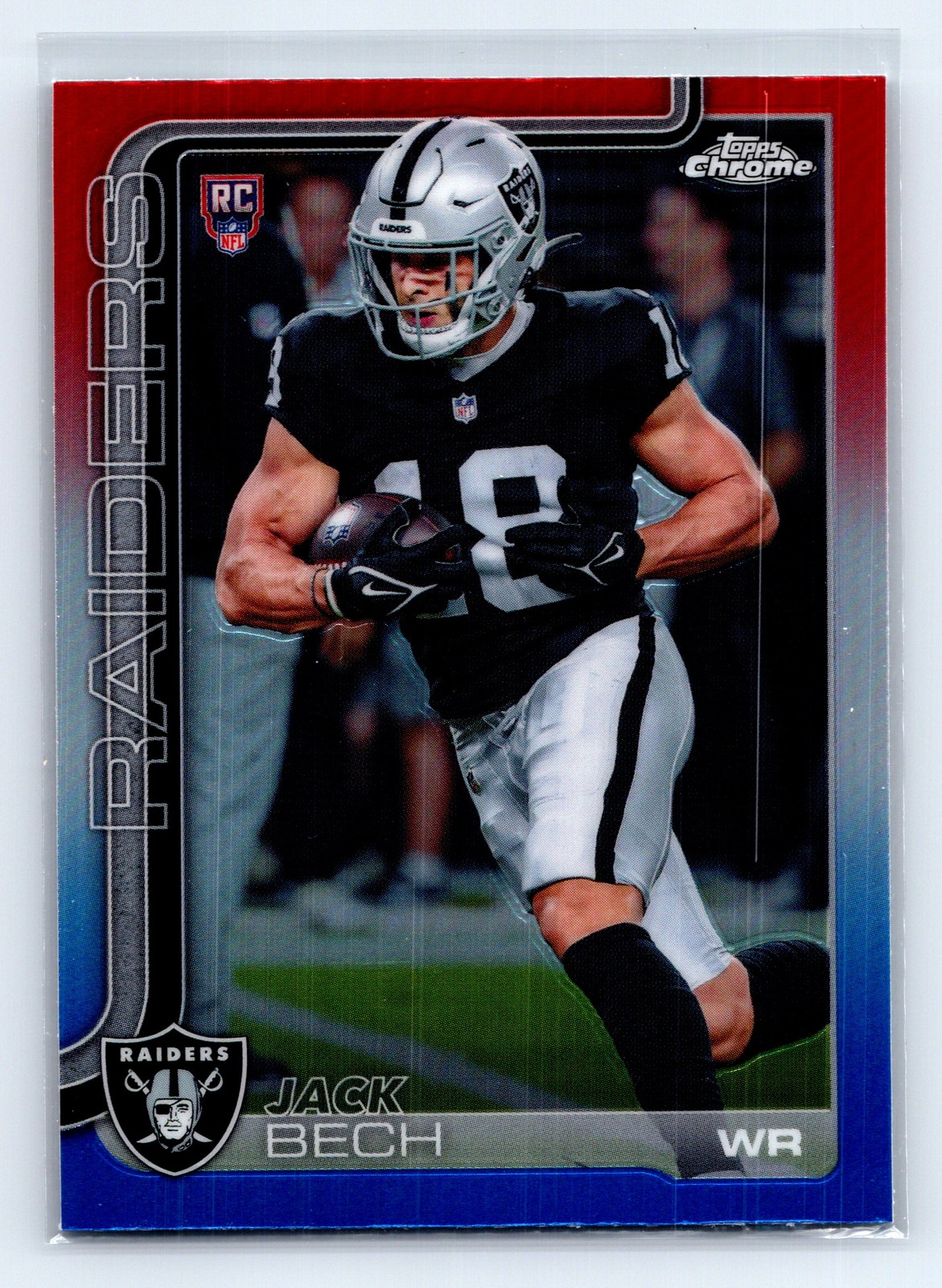 2025 Topps Chrome Jack Bech Red White and Blue Refractor Rookie