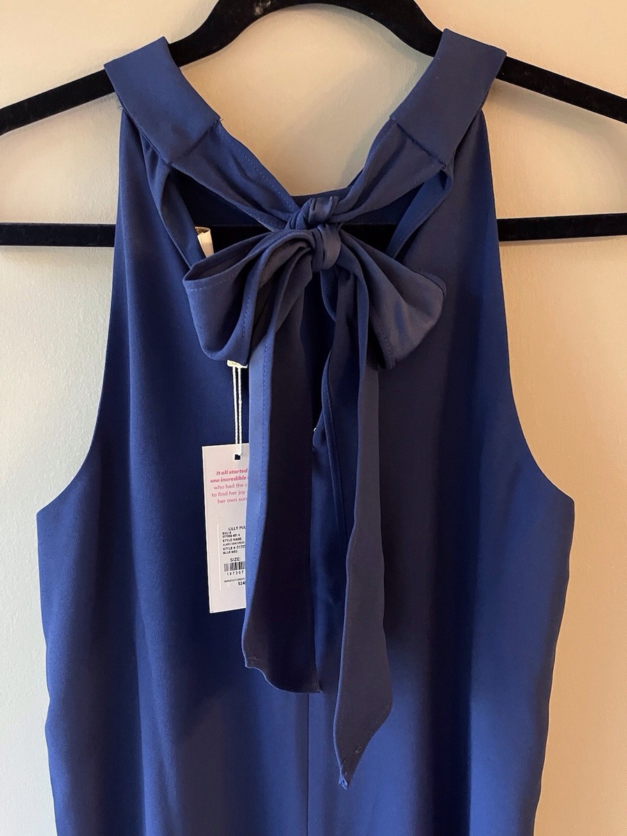 NWT Lilly Pulitzer Blue Med Alaric Halter Maxi Dress Size 4 Runs Large |  eBay