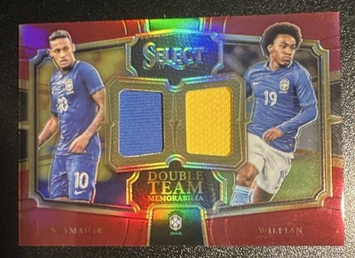 Neymar Jr / Willian 2017-18 Select Double Team Memorabilia Jersey /199! Brazil
