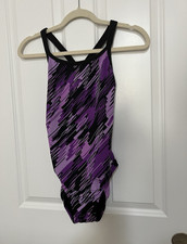 Dolfin Athletic Training OnePiece Swimsuit Purple Abstract Print Size 36 -Medium
