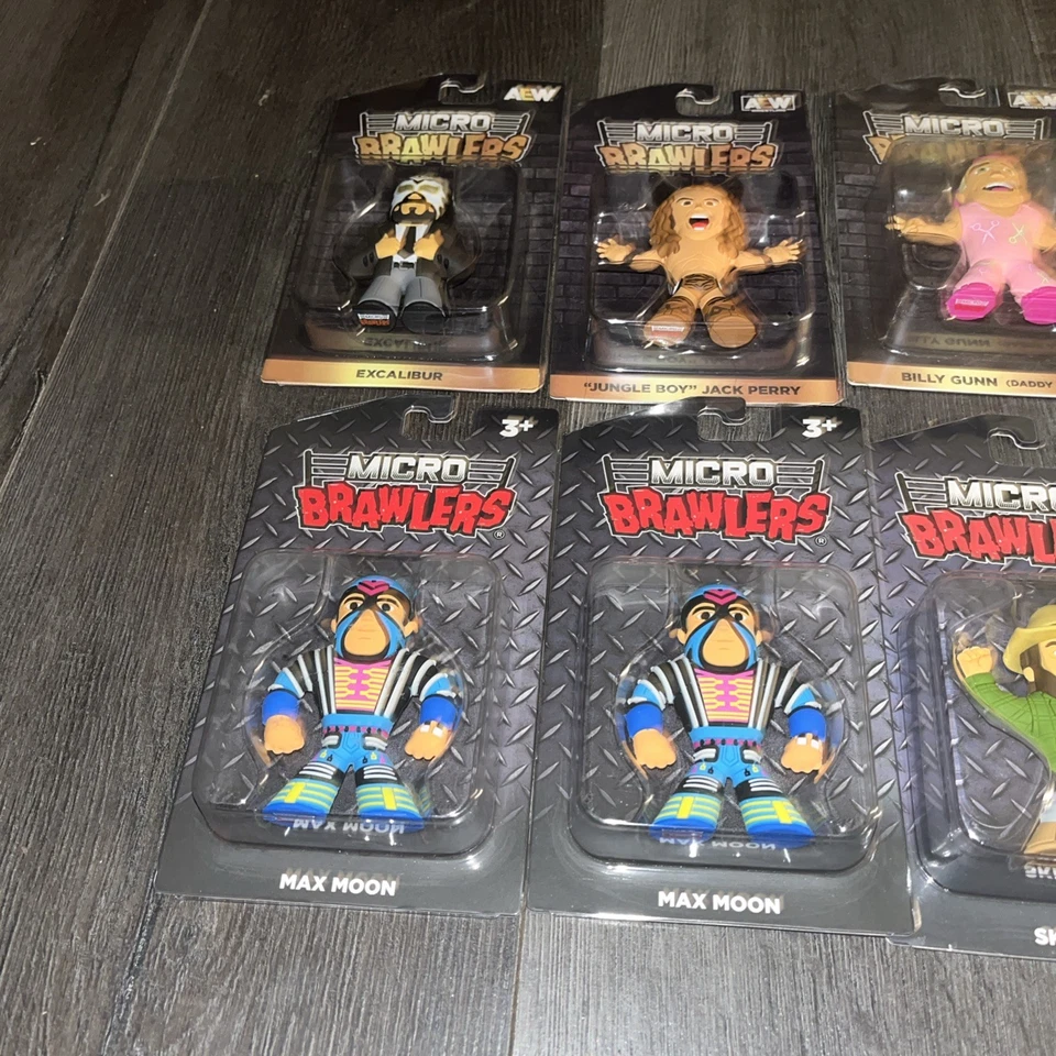 Lote de 10 Micro Brawlers de Lucha Profesional AEW WWE WWF Ali Gunn Jungle Boy Moon Greg Foto 2 de 4