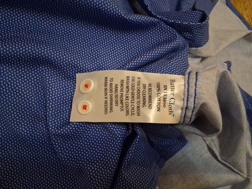 Butter Cloth Blue Button Long Sleeve Shirt Mens Medium - Picture 5 of 6