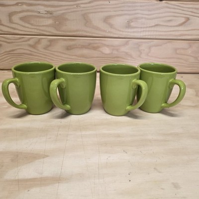 Coffee Cups Lime Green Corelle Coordinates Stoneware 12 Oz Set Of 4