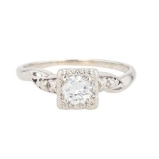 .46ct Round Cut Diamond Solitaire Engagement Ring 14k White Gold Size 7