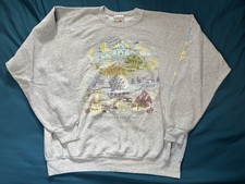 Vintage Walt Disney World Magic Kingdom Crewneck Sweatshirt Mens XL Gray Fleece