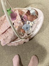 Baby Doll With Cot And Dummies And Clothes (as Seen In Photos)