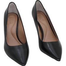 INC International Concepts Zitah Black Leather Pointed Toe Pumps US 6.5M