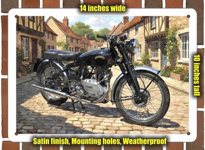Metal Sign - 1950 Vincent Comet Motorcycle Watercolor - 14x10