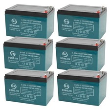 6 Pack 12V 12Ah 6-DZF 6-DZM-12 Battery Set Electric Scooter Bike Golf Cart Mobil