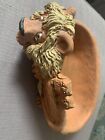 Blossom buddies luther lion planter made in England W/ Plastic Real Fur Lion.