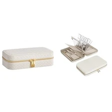 SONGMICS HOME Travel Jewelry Case, Jewelry Organizer Box with Mirror, Travel ...