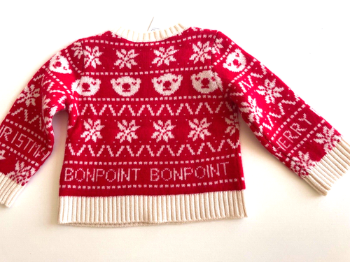 BONPOINT Pure Cashmere Christmas jumper size 12 - 18 months GIFT - Picture 5 of 11