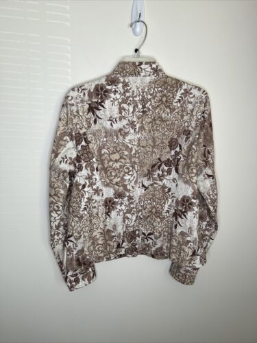 Christopher Banks Women's L Jean Style Long Sleeve Browns & Cream Jacket New - Picture 2 of 12