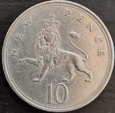 1968 UK - QUEEN ELIZABETH II - 10 NEW PENCE - FREE US SHIPPING