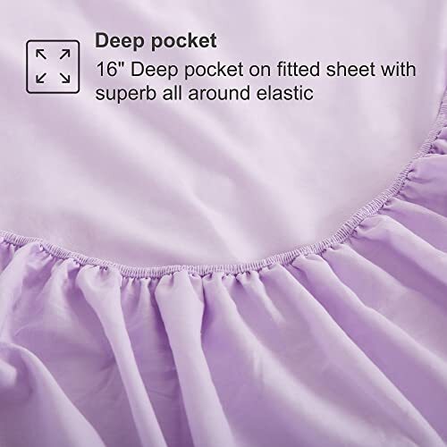Season 400 Thread Count Cotton Full Size Sheet Set lavender Color 4 Piece 100% - Picture 6 of 8