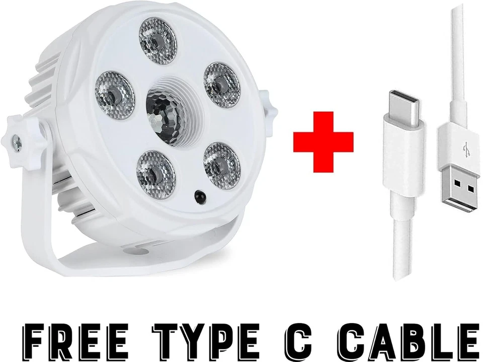 6 Led Multi Colors Mini Par Light With Type-C USB Cable For Festivals Disco Ball - Image 4 of 4