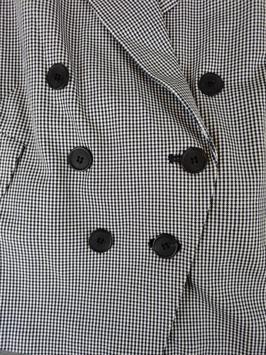 Free People Women's Betty Blazer Hounds Tooth Print Black & White XL NWOT - Picture 8 of 17