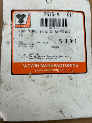 Colony 66112-23 7615-4 6 Volt Terminal Kit H-2 Battery 1929-1964 Harley (U-351 - Picture 4 of 4