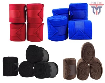 Fleece Horse Polo Wraps Set of 4 Bandages for Horse Care