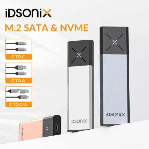 USB C 3.2 GEN 2 M.2 NGFF NVMe SATA Adapter Externes SSD Gehäuse Case 5/10Gbps - Bild 1 von 21