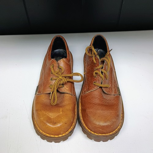 Vtg Dr Martens Oxford Shoes Brown Leather Youth Kids Size 5 - 第 2/6 張圖片