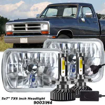 Pair 5x7'' 7x6'' LED Headlight High/Low H6054 For Dodge D150 D250 D350 W150 Ram 50
