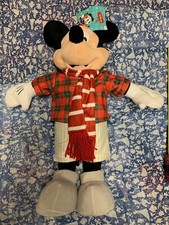 DISNEY MICKEY MOUSE GREETER IN CHRISTMAS/HOLIDAY CLOTHES 21 INCHES FREE SHIPPING