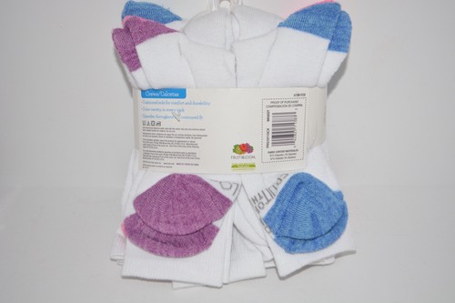 10 PAIR FRUIT OF THE LOOM GIRLS CREWS STAIN RELEASE CREW SOCKS WHITE LG 4 - 10 - Picture 5 of 6