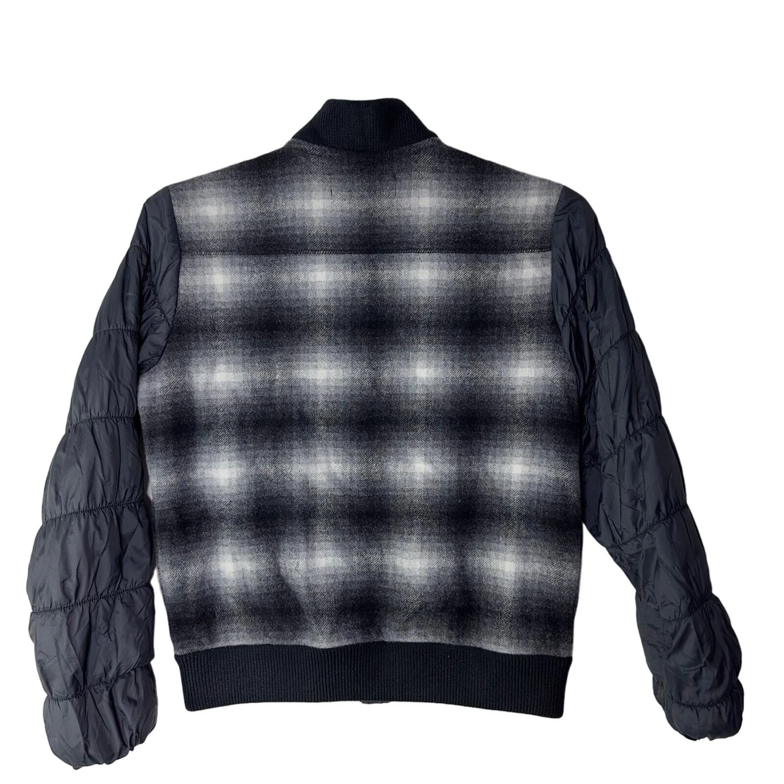 smartwool ibera bomber plaid full zip wool euc jacket