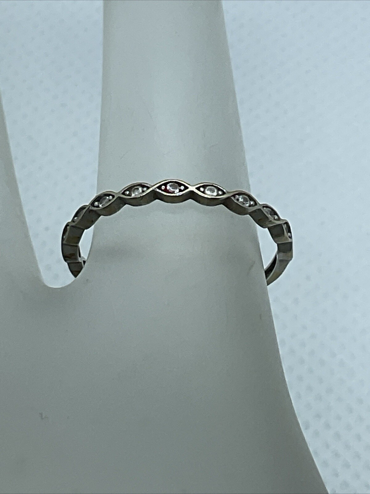 Solid 18K (750) Two Tone Gold CZ STACKABLE Ladies… - image 2